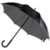 Зонт-трость Downtown, черный с серым с нанесением логотипа