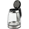 Электрический чайник Lumimore, стеклянный, серебристо-черный с нанесением логотипа