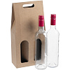 Коробка для двух бутылок Vinci Duo, крафт с нанесением логотипа