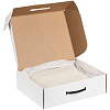 Коробка самосборная Light Case, белая, с черной ручкой с нанесением логотипа