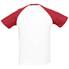 Футболка мужская двухцветная FUNKY 150, белая с красным с нанесением логотипа