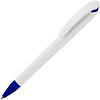 Ручка шариковая Beo Sport, белая с синим с нанесением логотипа