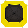 Квадратный зонт-трость Octagon, черный с желтым с нанесением логотипа