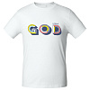 Футболка мужская «Новый GOD», белая с нанесением логотипа