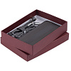 Коробка Good Luck, бордовая с нанесением логотипа