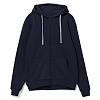 Толстовка на молнии с капюшоном Unit Siverga, темно-синяя с нанесением логотипа