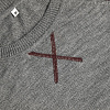 Джемпер Stitch с контрастной отделкой, серый с бордовым с нанесением логотипа