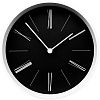 Часы настенные Baster, черные с белым с нанесением логотипа