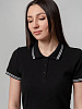 Рубашка поло женская Virma Stripes Lady, черная с нанесением логотипа