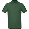 Рубашка поло мужская Inspire, темно-зеленая с нанесением логотипа