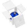 Елочный шар Gala Matt в коробке, 10 см, синий с нанесением логотипа