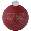 Елочный шар Queen с лентой, 10 см, красный с нанесением логотипа