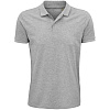 Рубашка поло мужская Planet Men, серый меланж с нанесением логотипа