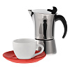 Набор для кофе Cozy Morning, белый с красным с нанесением логотипа