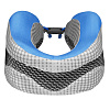 Подушка под шею для путешествий Cabeau Evolution Cool, серая с синим с нанесением логотипа