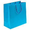 Пакет бумажный Porta, большой, голубой с нанесением логотипа