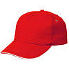 Бейсболка Unit Classic, красная с белым кантом с нанесением логотипа