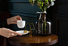 Кофейная пара Mansion Select, белая с золотистой отводкой с нанесением логотипа