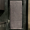 Полотенце махровое «Флора», среднее, коричневое (шитаки) с нанесением логотипа