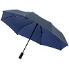 Складной зонт doubleDub, синий с нанесением логотипа
