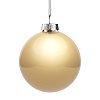 Елочный шар Finery Gloss, 10 см, глянцевый золотистый с нанесением логотипа