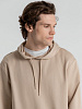 Толстовка с капюшоном унисекс Hoodie, бежевая с нанесением логотипа