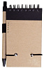 Блокнот на кольцах Eco Note с ручкой, черный с нанесением логотипа
