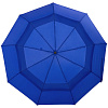 Складной зонт Dome Double с двойным куполом, синий с нанесением логотипа