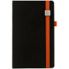 Ежедневник Ton Metal, недатированный, черный с оранжевым с нанесением логотипа
