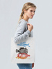 Холщовая сумка «Морские обитатели», молочно-белая с нанесением логотипа