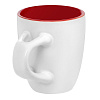 Кофейная кружка Pairy с ложкой, красная с белой с нанесением логотипа