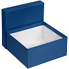 Коробка Satin, большая, синяя с нанесением логотипа