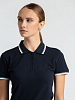 Рубашка поло женская Practice Women 270, темно-синяя с белым с нанесением логотипа