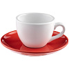 Чайная пара Cozy Morning, белая с красным с нанесением логотипа