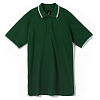 Рубашка поло мужская с контрастной отделкой PRACTICE 270, зеленый/белый с нанесением логотипа