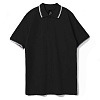 Рубашка поло мужская с контрастной отделкой PRACTICE 270 черная с нанесением логотипа