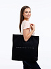 Холщовая сумка «Юношеский минимализм» с внутренним карманом, черная с нанесением логотипа