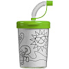 Детский стакан-раскраска «Передвижник», зеленый с нанесением логотипа