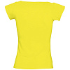 Футболка женская MELROSE 150 с глубоким вырезом, лимонно-желтая с нанесением логотипа