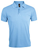Рубашка поло мужская PRIME MEN 200 голубая с нанесением логотипа