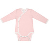 Боди детское Baby Prime, розовое с молочно-белым с нанесением логотипа
