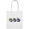 Холщовая сумка «Новый GOD», белая с нанесением логотипа