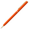 Ручка шариковая Hotel Gold, ver.2, матовая оранжевая с нанесением логотипа