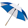 Зонт-трость Milkshake, белый с синим с нанесением логотипа