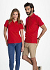 Рубашка поло женская PEOPLE 210, красная с нанесением логотипа