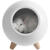 Беспроводная лампа-колонка Right Meow, белая с нанесением логотипа