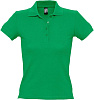 Рубашка поло женская PEOPLE 210, ярко-зеленая с нанесением логотипа