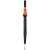 Зонт-трость Highlight, черный с оранжевым с нанесением логотипа