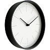 Часы настенные Lacky, белые с черным с нанесением логотипа