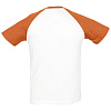 Футболка мужская двухцветная FUNKY 150, белая с оранжевым с нанесением логотипа